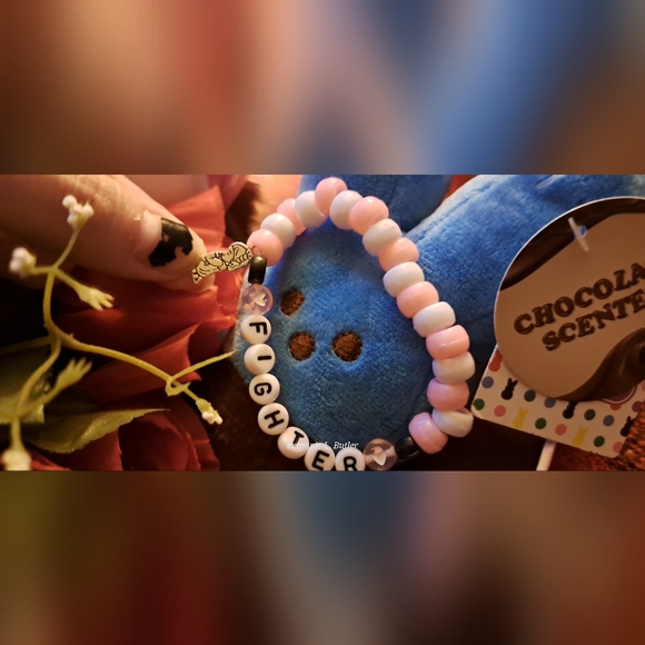 Breast Cancer Custom(&or Lung) Bracelet Made With Charm Pink&White Cute&Special - Picture 12 of 13